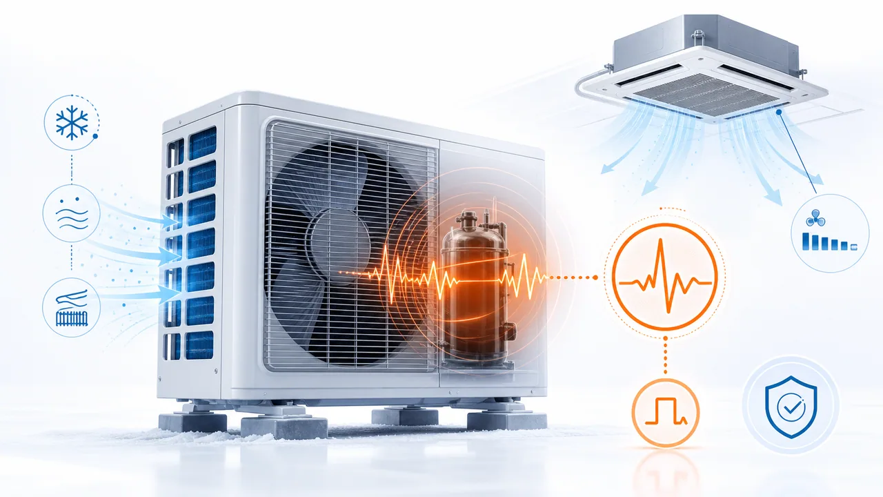 Schéma de diagnostic montrant une surintensité compresseur Daikin SkyAir pendant le démarrage ou le fonctionnement.