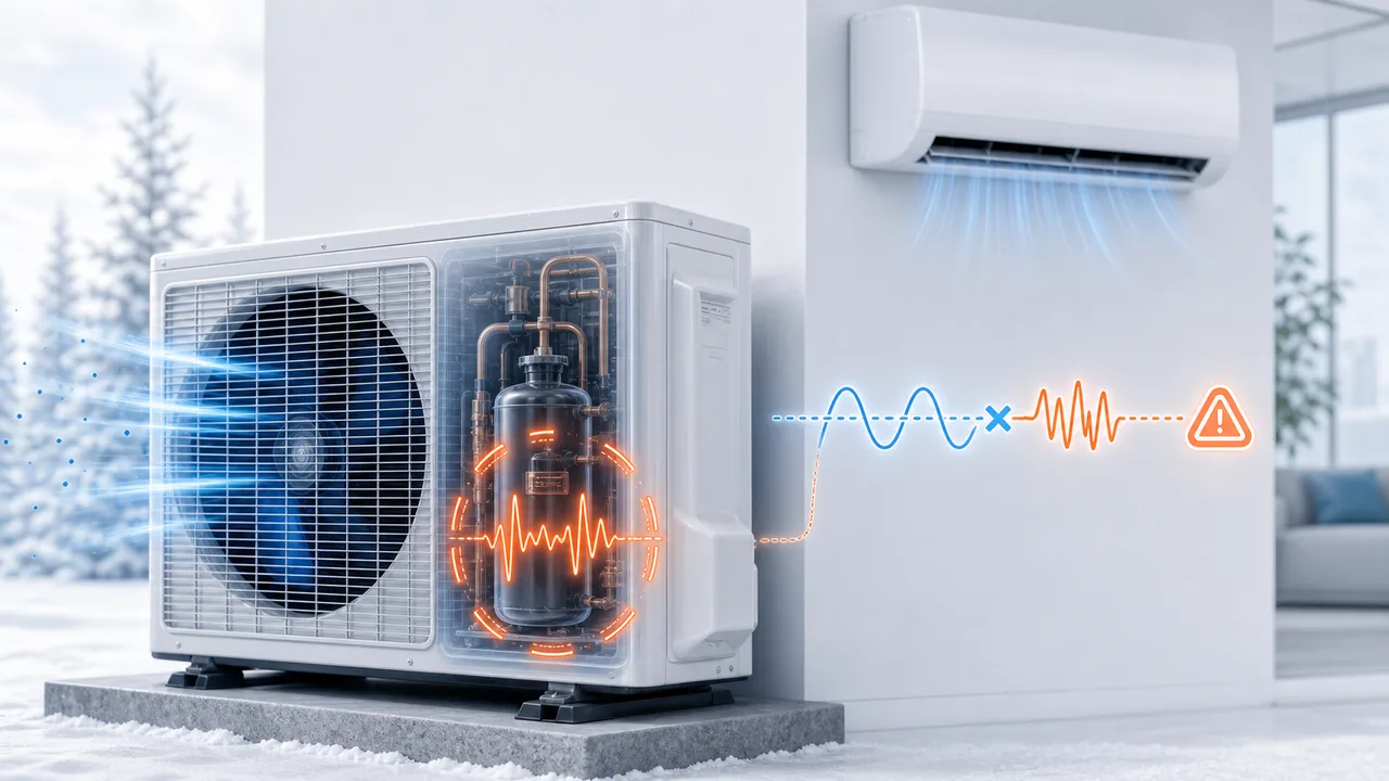 Schéma de diagnostic montrant un compresseur Daikin Split qui ne démarre pas dans l’unité extérieure.