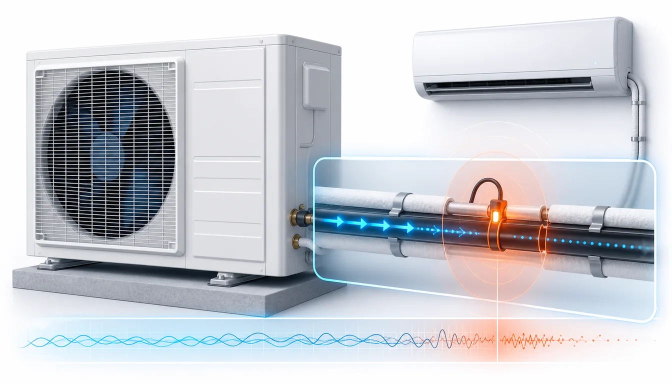 Schéma de diagnostic montrant une thermistance de ligne liquide Daikin Split en défaut après le condenseur.