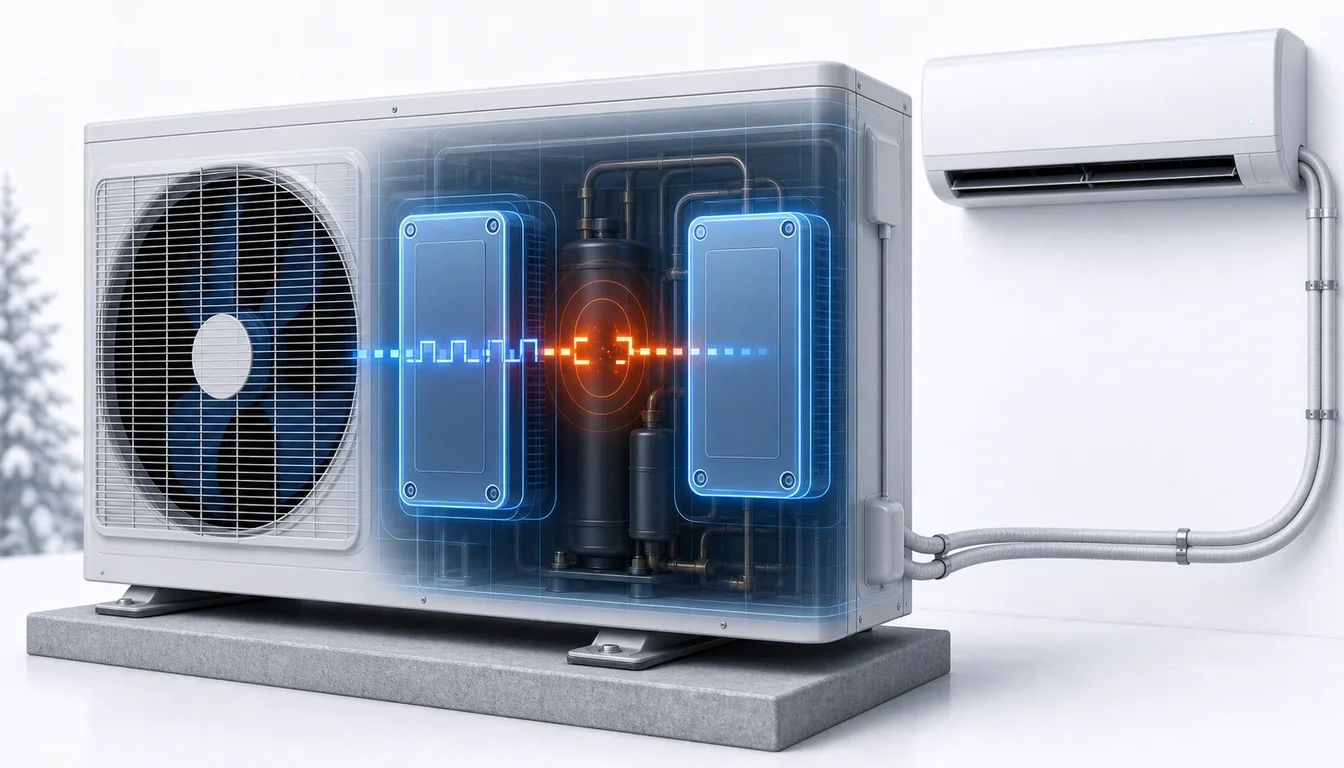 Schéma de diagnostic montrant une rupture de communication entre module de contrôle extérieur et inverter Daikin Split.