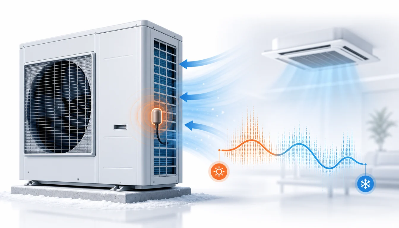 Schéma de diagnostic montrant une thermistance d’air extérieur Daikin VRV en anomalie sur l’entrée d’air.
