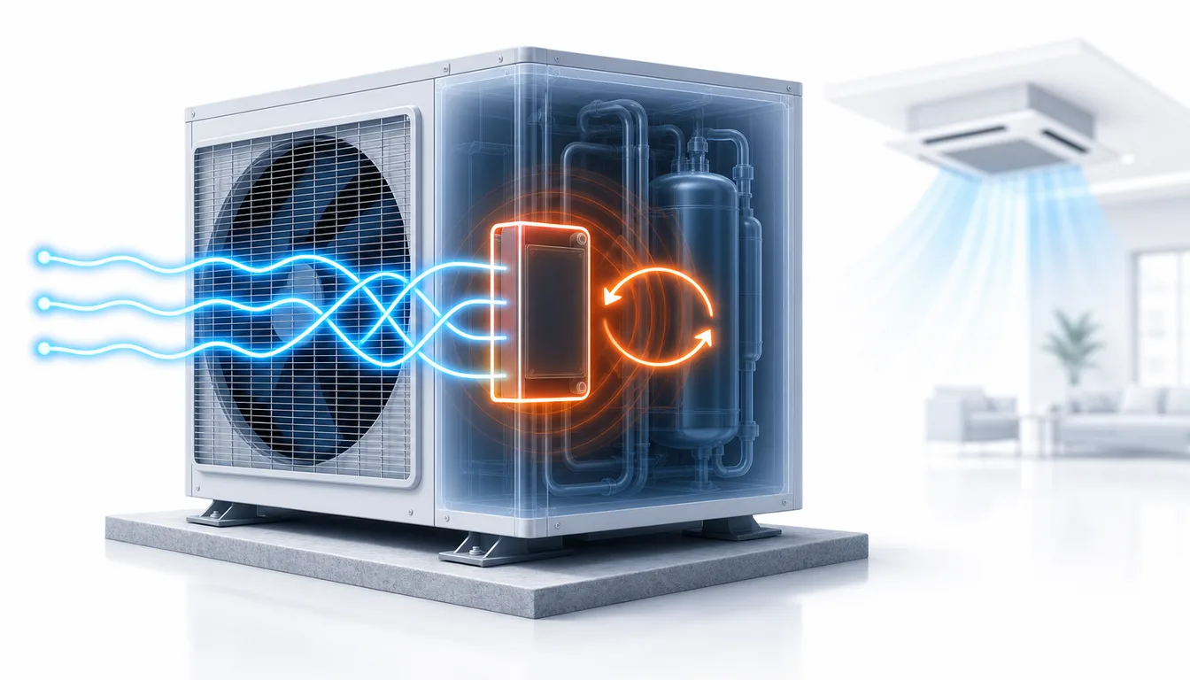 Schéma de diagnostic montrant une inversion de séquence de phase sur l’alimentation triphasée Daikin VRV.