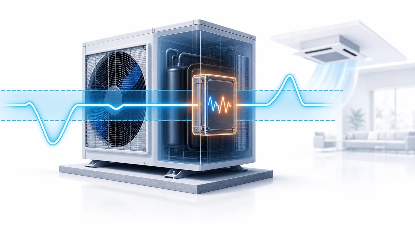 Schéma de diagnostic montrant une surtension ou sous-tension d’alimentation sur une unité extérieure Daikin VRV.