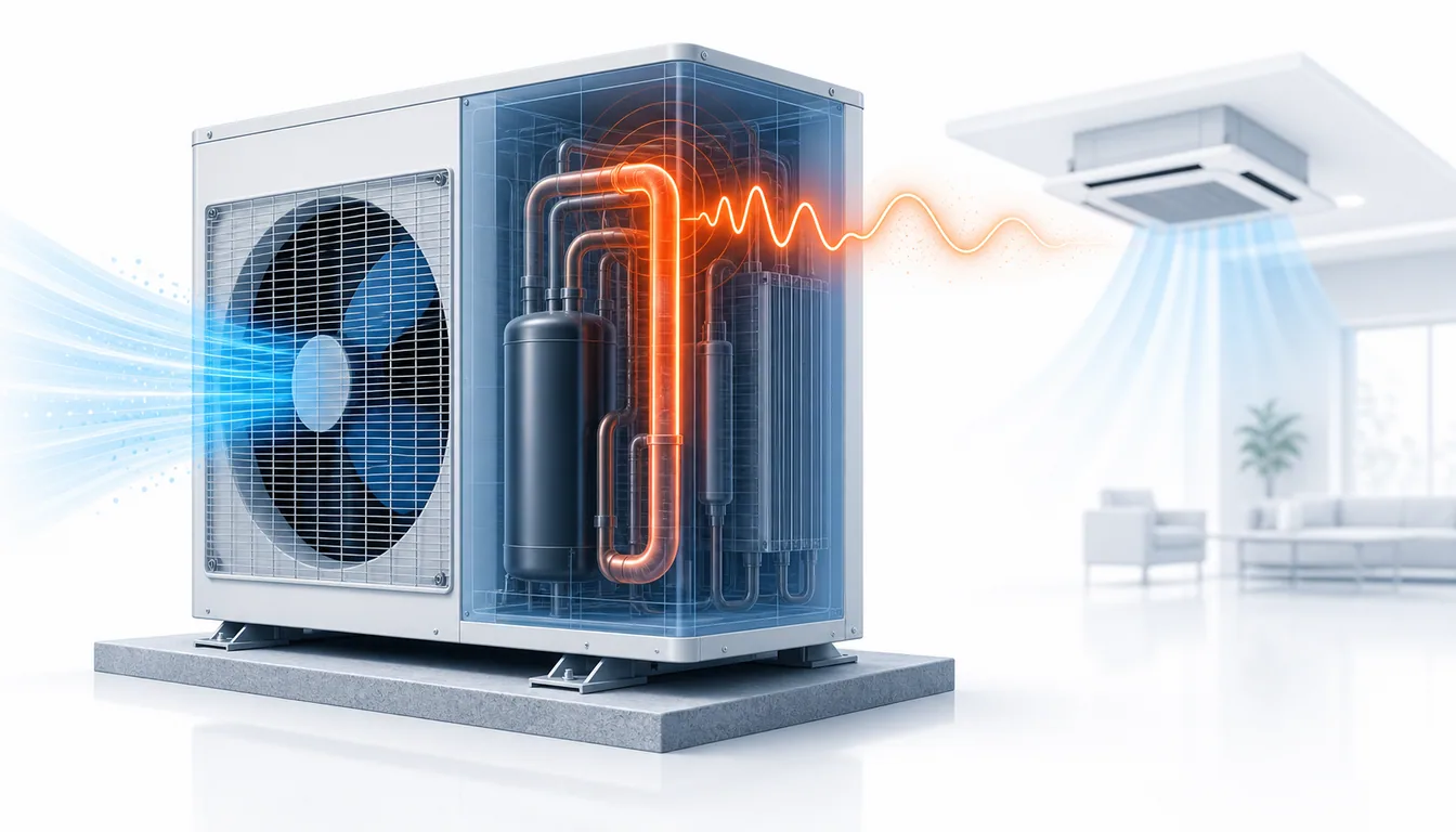 Schéma de diagnostic montrant une température de refoulement compresseur élevée sur Mitsubishi City Multi ou Mr Slim.